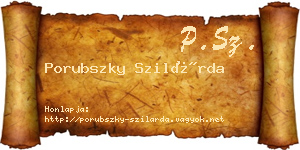 Porubszky Szilárda névjegykártya