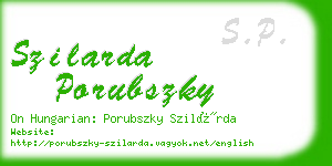 szilarda porubszky business card